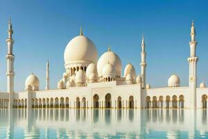 Sheikh Zayed Grand Mosque in Abu Dhabi. background. AI Generative Pro Photo