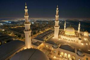 Sharjah grandioso mezquita en Dubái antecedentes. ai generativo Pro foto