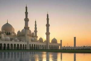 Sharjah Grand Mosque in Dubai. background. AI Generative Pro Photo