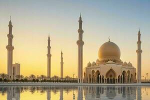 Sharjah grandioso mezquita en Dubái antecedentes. ai generativo Pro foto