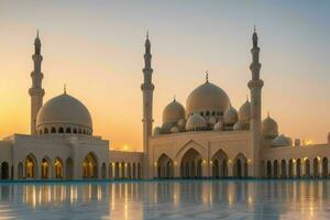 Sharjah grandioso mezquita en Dubái antecedentes. ai generativo Pro foto
