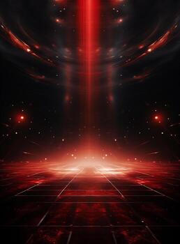 Ai Generative Backdrop Red Spotlights For Flyers, Banner and Backgrounds realistic image ultra hd high design photo