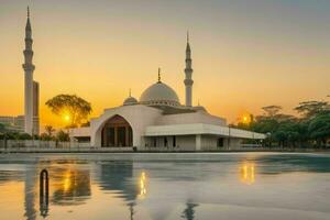 mosque istiqlal jakarta. background. AI Generative Pro Photo