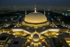 mosque istiqlal jakarta. background. AI Generative Pro Photo