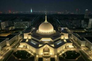 mosque istiqlal jakarta. background. AI Generative Pro Photo
