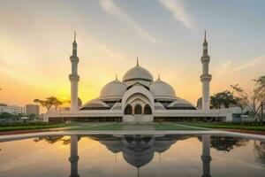 mosque istiqlal jakarta. background. AI Generative Pro Photo