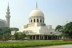 mosque istiqlal jakarta. background. AI Generative Pro Photo