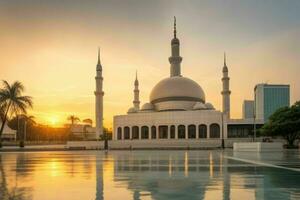 mosque istiqlal jakarta. background. AI Generative Pro Photo