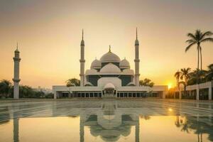 mosque istiqlal jakarta. background. AI Generative Pro Photo