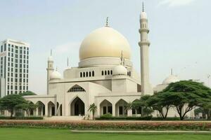 mosque istiqlal jakarta. background. AI Generative Pro Photo