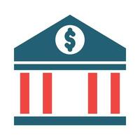 Banking System Vector Glyph Two Color Icon For Personal And Commercial Use.