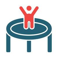 Trampoline Vector Glyph Two Color Icon For Personal And Commercial Use.