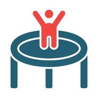 Trampoline Vector Glyph Two Color Icon For Personal And Commercial Use.