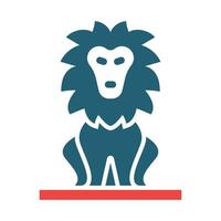 Lion Vector Glyph Two Color Icon For Personal And Commercial Use.