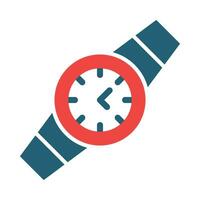 reloj de pulsera vector glifo dos color icono para personal y comercial usar.
