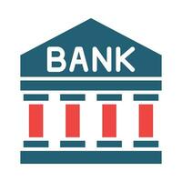 Bank Vector Glyph Two Color Icon For Personal And Commercial Use.