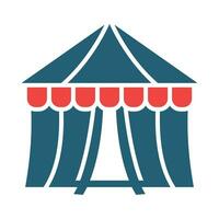 Circus Tent Vector Glyph Two Color Icon For Personal And Commercial Use.