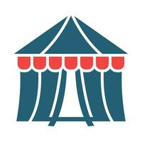 Circus Tent Vector Glyph Two Color Icon For Personal And Commercial Use.