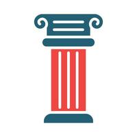Greek Pillars Vector Glyph Two Color Icon For Personal And Commercial Use.