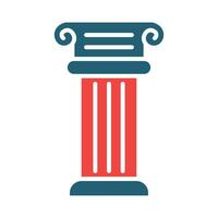 Greek Pillars Vector Glyph Two Color Icon For Personal And Commercial Use.