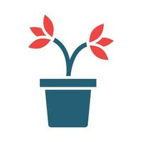 Pot Plant Vector Glyph Two Color Icon For Personal And Commercial Use.