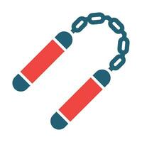 Nunchaku Vector Glyph Two Color Icon For Personal And Commercial Use.