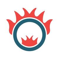 Ring Of Fire Vector Glyph Two Color Icon For Personal And Commercial Use.