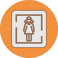 Female Toilet Sign Vector Icon