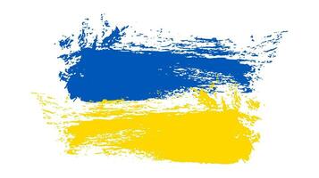 Ukrainian national flag in grunge style vector