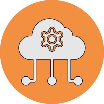 icono de vector de computación en la nube