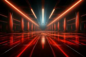 Ai Generaitve Backdrop With Illumination Of Red Spotlights For Flyers realistic image ultra hd high design photo