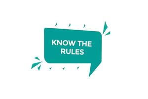 new know the rules website, click button, level, sign, speech, bubble  banner, vector