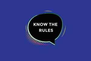 new know the rules website, click button, level, sign, speech, bubble  banner, vector