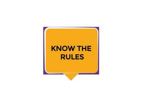 new know the rules website, click button, level, sign, speech, bubble  banner, vector