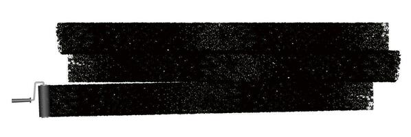 vector negro rodillo pintura con grunge textura ilustración aislado en un blanco antecedentes.