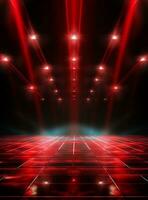 Ai Generative Backdrop Red Spotlights For Flyers, Banner and Backgrounds realistic image ultra hd high design photo