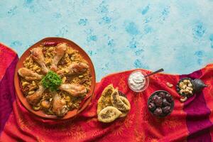 Chicken biryani, Arabic cuisine. photo