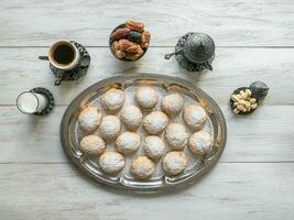 Arabic sweets, festive Arabic cookies. photo