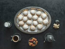 Arabic sweets, festive Arabic cookies. photo