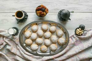 Arabic sweets, festive Arabic cookies. photo