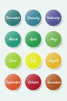 Set of season names written in the colorful shape of a circle on a white background vector