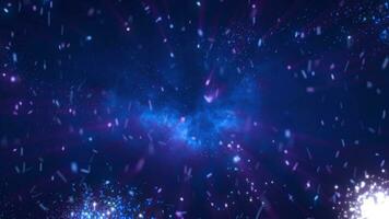 abstrakt festlich hell Hintergrund von lila Feuerwerk Linien von grüßt und feurig Funken video