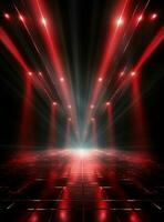 Ai Generative Backdrop Red Spotlights For Flyers, Banner and Backgrounds realistic image ultra hd high design photo