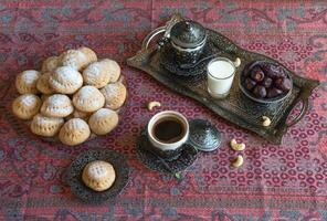 Arabic sweets, festive Arabic cookies. photo