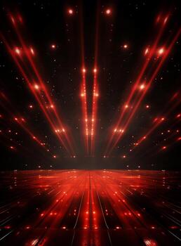 Ai Generative Backdrop Red Spotlights For Flyers, Banner and Backgrounds realistic image ultra hd high design photo