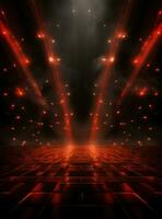 Ai Generative Backdrop Red Spotlights For Flyers, Banner and Backgrounds realistic image ultra hd high design photo