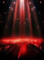 Ai Generative Backdrop Red Spotlights For Flyers, Banner and Backgrounds realistic image ultra hd high design photo