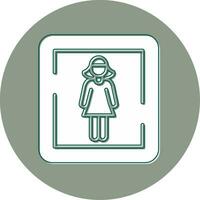 Female Toilet Sign Vector Icon