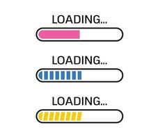 Loading bar progress icons. Load sign vector illustration. System software update and upgrade concept Vector illustration