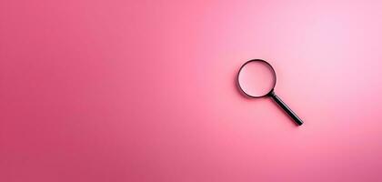 A magnifying glass isolated on pink background photo